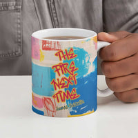 James Baldwin Ceramic Mug Colorful Graffiti Style Portrait The Fire Next Time Text Bold Civil Rights Tribute - Wonder Print Shop