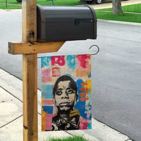 James Baldwin Garden Flag Colorful Graffiti Style Portrait The Fire Next Time Text Bold Civil Rights Tribute - Wonder Print Shop