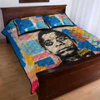 James Baldwin Quilt Bed Set Colorful Graffiti Style Portrait The Fire Next Time Text Bold Civil Rights Tribute - Wonder Print Shop
