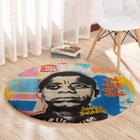 James Baldwin Round Carpet Colorful Graffiti Style Portrait The Fire Next Time Text Bold Civil Rights Tribute - Wonder Print Shop