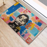 James Baldwin Rubber Doormat Colorful Graffiti Style Portrait The Fire Next Time Text Bold Civil Rights Tribute - Wonder Print Shop