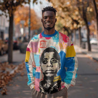 James Baldwin Sweatshirt Colorful Graffiti Style Portrait The Fire Next Time Text Bold Civil Rights Tribute - Wonder Print Shop
