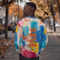 James Baldwin Sweatshirt Colorful Graffiti Style Portrait The Fire Next Time Text Bold Civil Rights Tribute - Wonder Print Shop