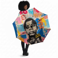 James Baldwin Umbrella Colorful Graffiti Style Portrait The Fire Next Time Text Bold Civil Rights Tribute - Wonder Print Shop