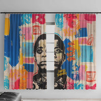 James Baldwin Window Curtain Colorful Graffiti Style Portrait The Fire Next Time Text Bold Civil Rights Tribute - Wonder Print Shop