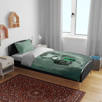 James Baldwin Bedding Set Green Handwritten Script Design Smiling Portrait Civil Rights and Literature - Wonder Print Shop
