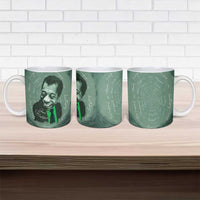 James Baldwin Ceramic Mug Green Handwritten Script Design Smiling Portrait Civil Rights and Literature - Wonder Print Shop
