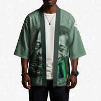 James Baldwin Kimono Green Handwritten Script Design Smiling Portrait Civil Rights and Literature - Wonder Print Shop