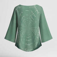 James Baldwin Kimono Sleeve Blouse Green Handwritten Script Design Smiling Portrait Civil Rights and Literature - Wonder Print Shop