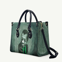 James Baldwin Leather Bag Green Handwritten Script Design Smiling Portrait Civil Rights and Literature - Wonder Print Shop
