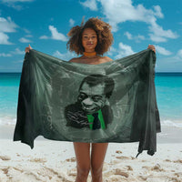 James Baldwin Sarong Green Handwritten Script Design Smiling Portrait Civil Rights and Literature - Wonder Print Shop