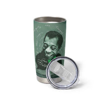 James Baldwin Tumbler Cup Green Handwritten Script Design Smiling Portrait Civil Rights and Literature - Wonder Print Shop