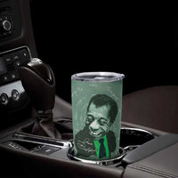 James Baldwin Tumbler Cup Green Handwritten Script Design Smiling Portrait Civil Rights and Literature - Wonder Print Shop