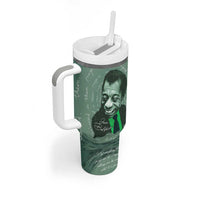 James Baldwin Tumbler With Handle Green Handwritten Script Design Smiling Portrait Civil Rights and Literature - Wonder Print Shop