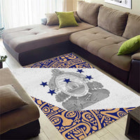 Honduras Area Rug National Emblem Blended with Traditional Patterns - Cultural Heritage Design