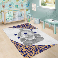 Honduras Area Rug National Emblem Blended with Traditional Patterns - Cultural Heritage Design