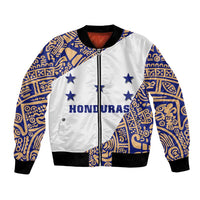 Honduras Bomber Jacket National Emblem Blended with Traditional Patterns - Cultural Heritage Design