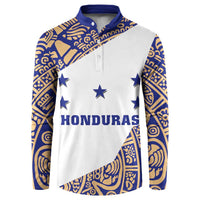Honduras Button Sweatshirt National Emblem Blended with Traditional Patterns - Cultural Heritage Design