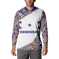 Honduras Button Sweatshirt National Emblem Blended with Traditional Patterns - Cultural Heritage Design