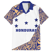 Honduras Family Matching Long Sleeve Bodycon Dress and Hawaiian Shirt National Emblem Blended with Traditional Patterns - Cultural Heritage Design