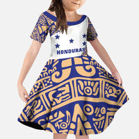 Honduras Family Matching Off Shoulder Maxi Dress and Hawaiian Shirt National Emblem Blended with Traditional Patterns - Cultural Heritage Design