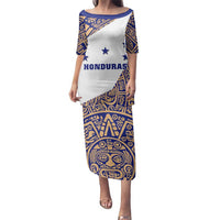 Honduras Family Matching Puletasi and Hawaiian Shirt National Emblem Blended with Traditional Patterns - Cultural Heritage Design