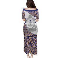 Honduras Family Matching Puletasi and Hawaiian Shirt National Emblem Blended with Traditional Patterns - Cultural Heritage Design