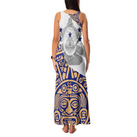 Honduras Family Matching Tank Maxi Dress and Hawaiian Shirt National Emblem Blended with Traditional Patterns - Cultural Heritage Design