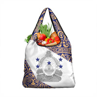 Honduras Grocery Bag National Emblem Blended with Traditional Patterns - Cultural Heritage Design