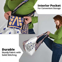 Honduras Grocery Bag National Emblem Blended with Traditional Patterns - Cultural Heritage Design