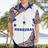 Honduras Hawaiian Shirt National Emblem Blended with Traditional Patterns - Cultural Heritage Design