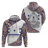 Honduras Hoodie National Emblem Blended with Traditional Patterns - Cultural Heritage Design