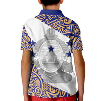 Honduras Kid Polo Shirt National Emblem Blended with Traditional Patterns - Cultural Heritage Design