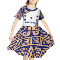 Honduras Kid Short Sleeve Dress National Emblem Blended with Traditional Patterns - Cultural Heritage Design