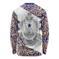 Honduras Long Sleeve Shirt National Emblem Blended with Traditional Patterns - Cultural Heritage Design