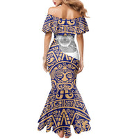 Honduras Mermaid Dress National Emblem Blended with Traditional Patterns - Cultural Heritage Design