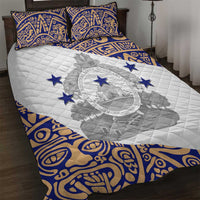 Honduras Quilt Bed Set National Emblem Blended with Traditional Patterns - Cultural Heritage Design