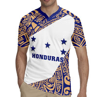 Honduras Rugby Jersey National Emblem Blended with Traditional Patterns - Cultural Heritage Design