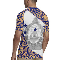 Honduras Rugby Jersey National Emblem Blended with Traditional Patterns - Cultural Heritage Design