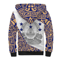 Honduras Sherpa Hoodie National Emblem Blended with Traditional Patterns - Cultural Heritage Design