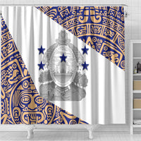 Honduras Shower Curtain National Emblem Blended with Traditional Patterns - Cultural Heritage Design