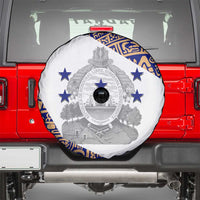 Honduras Spare Tire Cover National Emblem Blended with Traditional Patterns - Cultural Heritage Design