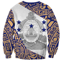 Honduras Sweatshirt National Emblem Blended with Traditional Patterns - Cultural Heritage Design