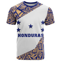 Honduras T Shirt National Emblem Blended with Traditional Patterns - Cultural Heritage Design