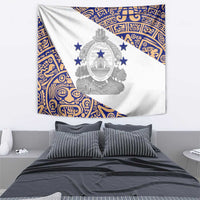 Honduras Tapestry National Emblem Blended with Traditional Patterns - Cultural Heritage Design