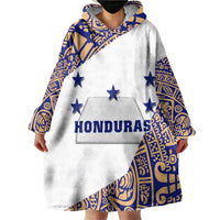Honduras Wearable Blanket Hoodie National Emblem Blended with Traditional Patterns - Cultural Heritage Design