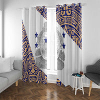 Honduras Window Curtain National Emblem Blended with Traditional Patterns - Cultural Heritage Design