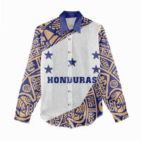 Honduras Women Casual Shirt National Emblem Blended with Traditional Patterns - Cultural Heritage Design