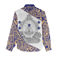 Honduras Women Casual Shirt National Emblem Blended with Traditional Patterns - Cultural Heritage Design