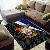 Honduras Coat of Arms Area Rug Traditional Patterns & National Symbol